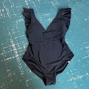 Summersalt Black Ruffled One Piece Swimsuit